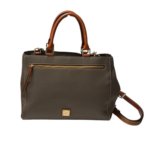 Dooney & Bourke Pebble Leather Zip Satchel Shoulder Bag Large - Picture 1 of 16